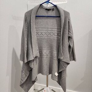 Jeanne Pierre Sweater Womens Medium gray Cardigan Cable Knit